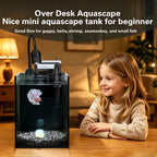 OOZY Complete Betta Aquarium Combo | NanoCubic COSMO Tank Kit + Pre-Treated Driftwood Landscape Pack