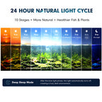 OOZY Fish Tank Aquarium Bundle: Auto 24/7 LED Lighting + Aquascaping Tool Kit 6-in-1