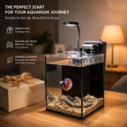 NanoCubic TERRA Betta Tank Kit | LED, Filter & Decor Starter Set | 1.2 Gallon Nano Aquarium Kit | OOZY