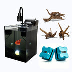 OOZY Complete Betta Aquarium Combo | NanoCubic COSMO Tank Kit + Pre-Treated Driftwood Landscape Pack