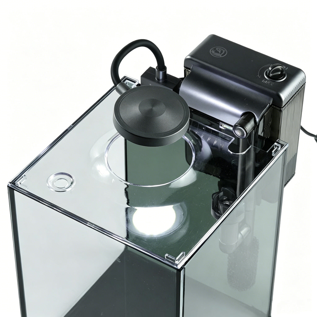 NanoCubic TERRA Betta Tank Kit | LED, Filter & Decor Starter Set | 1.2 Gallon Nano Aquarium Kit | OOZY