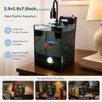 NanoCubic COSMO Betta Tank Kit | LED, Filter & Decor Starter Set | 1.2 Gallon Nano Aquarium Kit | OOZY