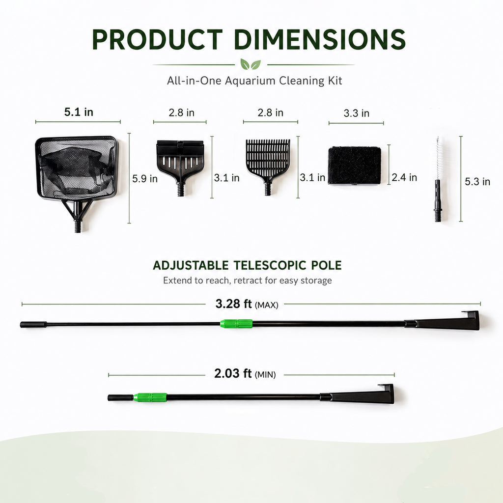 Omni-Reach 5-in-1 Aquarium Cleaning Tool | Modular Maintenance Kit |OOZY