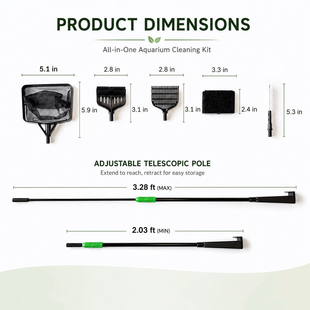 Omni-Reach 5-in-1 Aquarium Cleaning Tool | Modular Maintenance Kit |OOZY