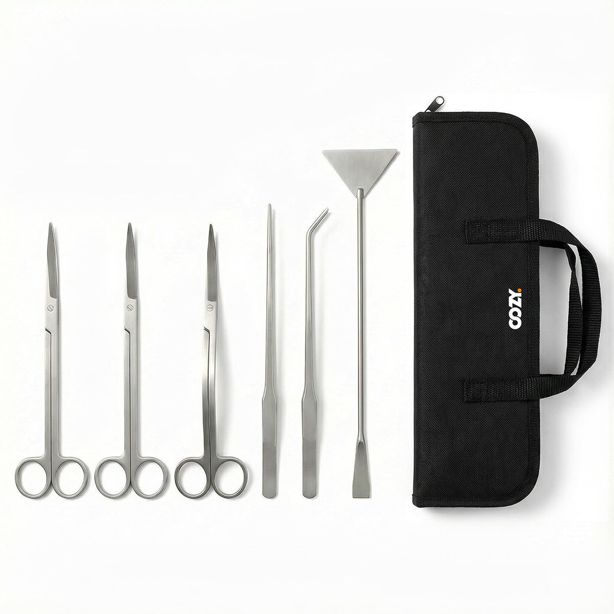 Aquascaping Tool Kit 6-in-1 | Stainless Steel Plant Scissors & Tweezers | OOZY