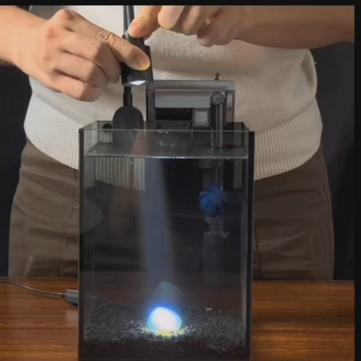 NanoCubic COSMO Betta Tank Kit | LED, Filter & Decor Starter Set | 1.2 Gallon Nano Aquarium Kit | OOZY